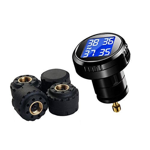 VESAFE Wireless Tire Pressure Monitoring System (TPMS) for Small Size 4-tire Vehicles, Including 4 External Cap sensors (0-87PSI).