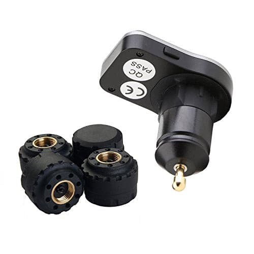 VESAFE Wireless Tire Pressure Monitoring System, Universal TPMS with Real-Time LCD Display, 5 Alarm Modes, 4 Advanced Waterproof Sensors, 2-Year Battery Life, Cigarette Lighter Plug, 0-6Bar/ 0-87PSI.