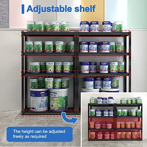 Beestmueble 5 Tier Metal Storage Shelves, Heavy Duty Steel Utility Shelves with Adjustable Metal Shelves, High Weight Capacity, Garage Organization Storage Rack, 31.5" W x 15.8" D x 63" H.
