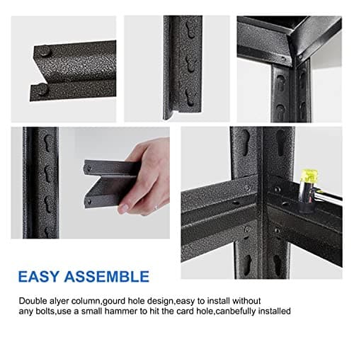 Beestmueble 5 Tier Metal Storage Shelves, Heavy Duty Steel Utility Shelves with Adjustable Metal Shelves, High Weight Capacity, Garage Organization Storage Rack, 31.5" W x 15.8" D x 63" H.