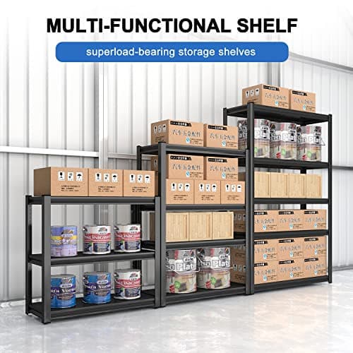 Beestmueble 5 Tier Metal Storage Shelves, Heavy Duty Steel Utility Shelves with Adjustable Metal Shelves, High Weight Capacity, Garage Organization Storage Rack, 31.5" W x 15.8" D x 63" H.