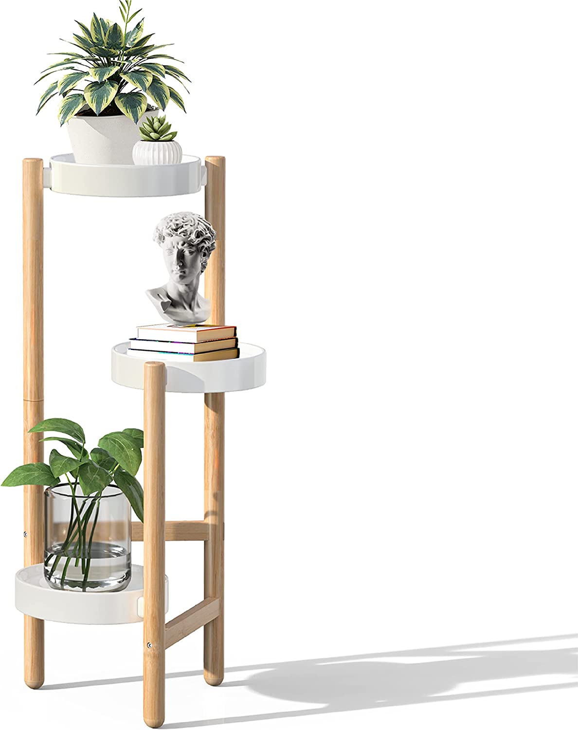 Wisuce 3 Tier Corner Shelf, 100% Real Bamboo Shower Corner Shelves