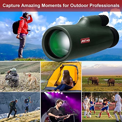 12x56 Monocular Telescope for Smartphone - Professional High Definition Monocular for Adults with Tripod & Phone Adapter, Low Light Night Vision, Clear View for Wildlife Bird Watching Hunting Hiking.