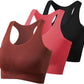 Tank Top Crop Workout Bra for Women Trendy 3 Pack Sports Bra High Support Cropped Strap Full Coverage Racerback Built-in Bras.