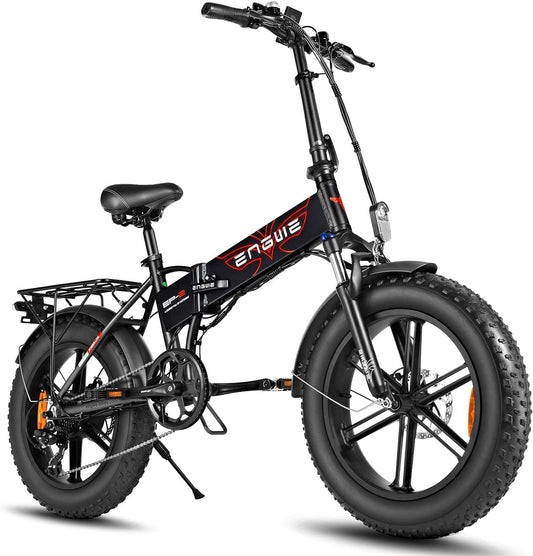 ENGWE Electric Bikes Upgrade 750W Motor 20MPH 48V 13AH Li-ion Battery 28Mile 20×4.0" Fat Tire Mountain Bicycle for Adults All Terrain Folding Electric Bicycle 7 Speed Gear City Commute Ebike EP-2 PRO.